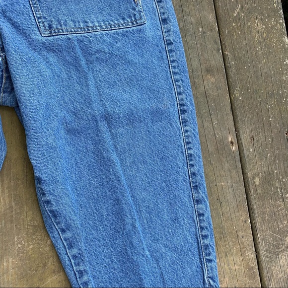 Vintage 80s Blue 100% Cotton Denim High Waisted Straight Leg Cropped Capri Pants - Picture 6 of 16